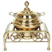 Ensemble de chauffe-plat en cuivre Biryani Handi, avec couvercle et supports de carburant ajourés