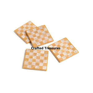 Dessous de verre en bois de style classique fait à la main de meilleure qualité Dessous de verre en bois d'acacia et résine époxy Inde Style classique - Product Image 6