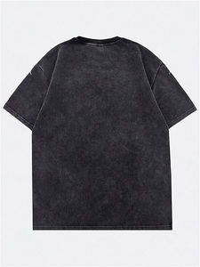 Camiseta de lavado ácido de alta calidad con serigrafía, ropa de calle lisa, camisetas Vintage, venta al por mayor, camiseta negra de lavado ácido transpirable - Product Image 2
