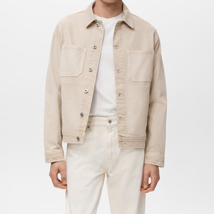 แจ็กเก็ตยีนส์แขนยาวเข้ารูปแบบลำลองของผู้ชายเสื้อแจ็กเก็ตยีนส์ขาดสไตล์สตรีทแจ็กเก็ตยีนส์สำหรับผู้ชายแบบกำหนดเอง2025 - Product Image 6