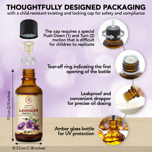 Aromatika Huile Essentielle de Lavande 100% Pure 50ml Distillée à la Vapeur Anti-Pelliculaire Soin Capillaire Apaisant Soulagement des Rougeurs Naturel - Product Image 5