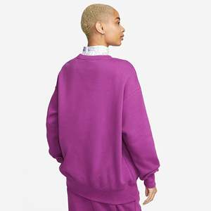 Sweat-shirt pour femme, coupe ample, col ras du cou, 80% coton, 20% Polyester recyclé, molleton côtelé, poignets et ourlet, orchidée moyenne - Product Image 2