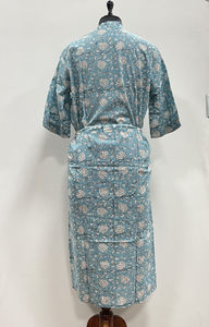 Kimono Bohemio de Verano Estampado a Mano, Ropa de Estar 100% Algodón Suave, Tendencia en Ropa para el Hogar, Regalo de Navidad - Product Image 5