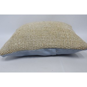 <b>Beige</b> Kantha Patchwork Wool Pillow 16x16 Inch Decorative <b>Cushion</b> Woven Embroidered Vintage Print Square Portable Bedding Floor - Product Image 5