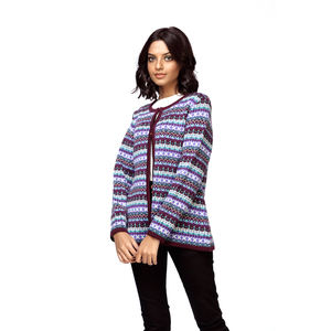 Cardigan vert à col en V pour femme Pull à manches longues en laine tricotée pour l'hiver Style décontracté Motif solide - Product Image 6