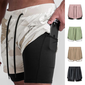 promotionCustomize Men's 2 In 1 Running Sweat <b>Shorts</b> Workout Athletic Training Gym Outdoor Sports <b>Shorts</b> With <b>Zip</b> <b>Pockets</b> - Product Image 1