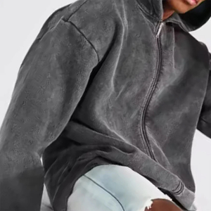 ผู้ผลิต MOVATEXTILES เสื้อฮู้ดดี้ผู้ชายแบบสั่งทำ เสื้อผ้าผ้าฝ้ายหนานุ่มทรงโอเวอร์ไซส์ สไตล์วินเทจฟอกสี เสื้อฮู้ดดี้เปล่าแบบย้อมสีเอซิด - Product Image 3