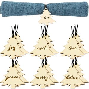 Christmas Napkin Ring X-Mas Tree Napkin Ring <b>Wood</b> <b>Rustic</b> Napkin Ring Buckles for Christmas <b>Dining</b> <b>Table</b> Decoration - Product Image 4