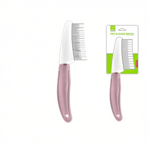Peigne de toilettage pour chiens et chats à poignée unique, à dents doubles longues, brosse de toilettage pour animaux de compagnie, couleur unie, vente en gros du fabricant - Product Image 3