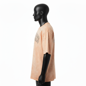 เสื้อยืดผู้ชายผ้าฝ้าย 100% ทรงหลวม พิมพ์ลาย เสื้อผู้ชายลายฟอกสี ผ้าฝ้ายคุณภาพสูง ฟอกสี  ติดกระดุม  รับสกรีนโลโก้ด้วยความร้อน - Product Image 3