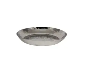 Plateaux décoratifs tendance, dernier modèle de plateau de service en aluminium avec finition nickel brillant pour le Ramadan, utilisation à domicile, à l'hôtel, pour le service - Product Image 2