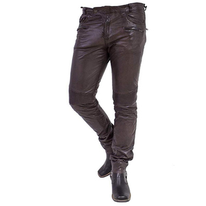 Original cuero negro pantalón piel de cordero pantalones para hombres Slim fit pantalones de cuero genuino para hombres NAF Engineering Corp OEM - Product Image 1