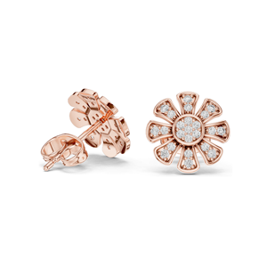 Boucles d'oreilles fleur en diamant de laboratoire 0,25 CT, clarté VVS-VS EF, or 18 carats, 14 carats, 10 carats et argent 925, or rose, or jaune, or blanc - Product Image 2