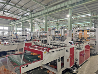 Mesin Pembuat Kantong Belanja Supermarket 2 Jalur Kecepatan Tinggi dengan Sistem Gusseting Samping dan Hot Sealing