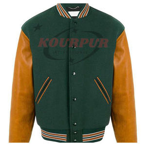 Veste de collège baseball universitaire Letterman personnalisée à col montant pour hommes avec manches en cuir Veste chauffante d'hiver au prix de gros - Product Image 1