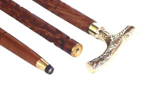 Wooden <b>Walking</b> <b>Stick</b> Handmade Canes Brass Handle Antique Decorative Canes for <b>Men</b> Women - Product Image 4