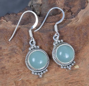 ต่างหูพลอยสีเงินสเตอร์ลิงต่างหูพลอยสีฟ้าสีเงินต่างหูห้อย925สำหรับผู้หญิง - Product Image 3