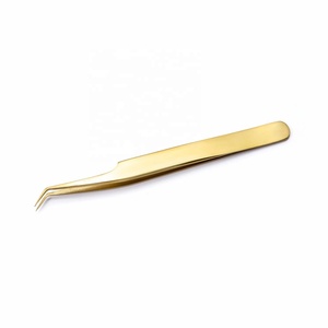 Vente en gros Pince à épiler professionnelle en acier inoxydable doré avec extension de cils Gray Rocks Quantité élevée avec pointe pointue - Product Image 2