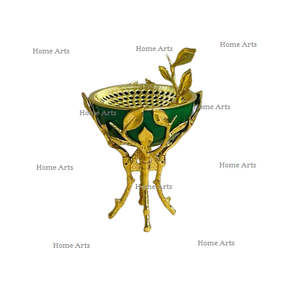 เตาอัชนีธูปหอมทรงกลมดีไซน์โบราณพร้อมดีไซน์ใบไม้ - Product Image 3