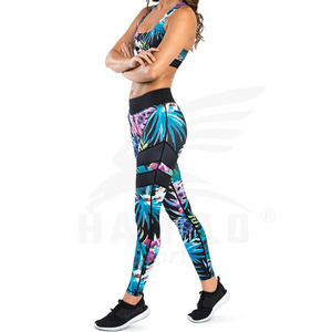 Leggings de fitness personnalisés pour femmes Pantalons extensibles à motif solide Vente en ligne à prix réduit - Product Image 6