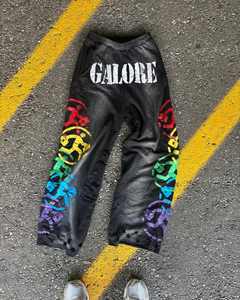 OEM Ensemble de survêtements d'hiver en coton imprimé personnalisé pour hommes Sweat à capuche avec ourlet brut pour pantalon à imprimé bouffant Jogging évasé deux pièces pour hommes - Product Image 6