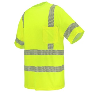 Hi-Vis Safety Polyester Polo <b>Shirt</b> Reflective Short Sleeve Work Reflective Safety Polo <b>T</b>-<b>Shirts</b> - Product Image 3