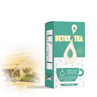 Thé minceur aux herbes en gros pour OEM, avec feuille de séné, gingembre et thé vert, thé détoxifiant