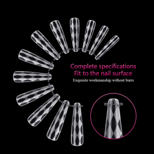 Bán buôn 120 chiếc móng giả 3D phủ men pha lê, móng acrylic nối dài kiểu stiletto, móng giả phủ kín, khuôn móng kép - Product Image 4