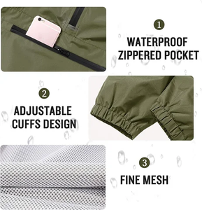 Chaqueta impermeable ligera para hombre, impermeable formal para exteriores, impermeable de seguridad a prueba de viento con colocación de logotipo frontal RainSuit - Product Image 2