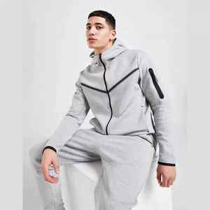 Vente en gros de survêtement d'été en nylon de marque privée coupe-vent respirant avec jogging à capuche ensemble deux pièces - Product Image 3