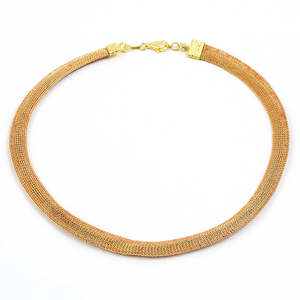 Collier chaîne serpent plat en argent sterling 925 plaqué or blanc fait main en gros pour femmes et hommes - Product Image 2