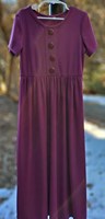 Robe longue en maille côtelée Orchid, unie, naturelle, douce et extensible, élégante et décontractée pour femme, coupe trapèze, taille naturelle