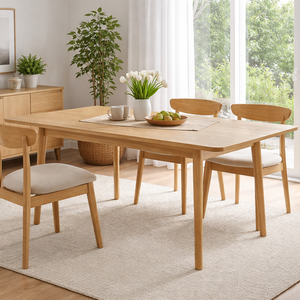 <b>Farmhouse</b>/<b>Rustic</b> Rubberwood Convertible Extendable <b>Dining</b> <b>Table</b> Set for Home Furniture - Product Image 1