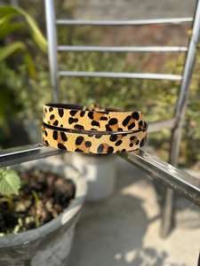 Handcrafted Vintage Heat-Transfer <b>Printed</b> <b>Leopard</b> Hair Finish Cow Hide Leather <b>Belt</b> Heavy Duty Steel Pin Buckle Western Design - Product Image 2