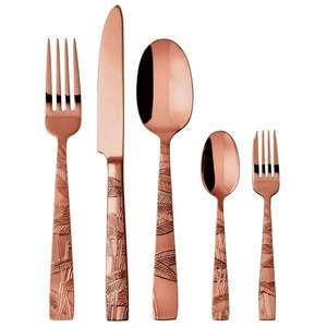 Modern American Style 3 Pcs Stainless Steel <b>Cutlery</b> Set in <b>Gold</b> Plated with <b>Black</b> Handles for a Luxury Wedding Gift - Product Image 4