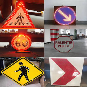 الشمسية أدى علامة تحذير المرور ، Crosswalk إشارة ، إشارة <span class=keywords><strong>LED</strong></span> مرورية - Product Image 3