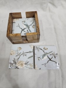 Posavasos Cuadrados de Madera Personalizados Hechos a Mano con Arte de Ondas Mina para el Hogar, Oficina, Regalo de Inauguración, para Grabado Láser - Product Image 4