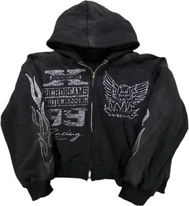 Sudadera con capucha de forro polar con cremallera y gráficos personalizados, diseño sólido, informal, transpirable, de secado rápido, para invierno, con logotipo frontal en la parte superior. - Product Image 3