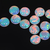 Opale synthétique Welo blanche, forme cabochon, pour la fabrication de bijoux, haute qualité, effet œil de chat multi-feu, taillée à la machine de haute technologie