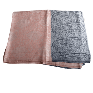 Blush Grey Dual-Tone Paisley <b>Pashmina</b> Shawl Summer Leopard Print Jersey Lace Hijab Scarves Made From Modal Voile Rayon Polyester - Product Image 5