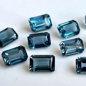 Topaze bleue de Londres naturelle, taille octogonale 6x8mm à facettes-Topaze bleue de Londres en vrac - Product Image 1