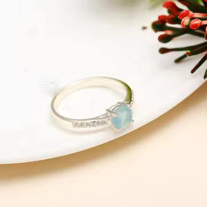 Wholesale Bulk 925 Sterling Silver <b>Rings</b> for Women & <b>Girls</b> Unique Aquamarine Stone Cut Design Trendy Wedding Engagement Gifts - Product Image 5