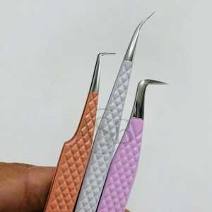 Pince à épiler pour extensions de cils, 90 degrés, à embout et courbée, isolation, impression de logo personnalisée, service OEM, instruments de beauté - Product Image 4