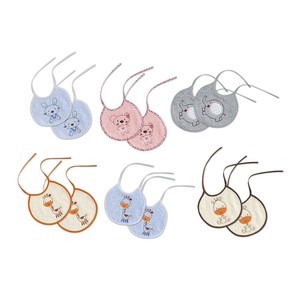 Ensemble de bavoirs pour bébé en coton rose, 0-12 mois, motif de dessin animé, 20x20, ensemble de 2 pièces avec cintre - Product Image 1