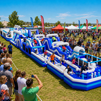 Parcours d'obstacles gonflable commercial en PVC robuste, taille personnalisée, pour la location événementielle