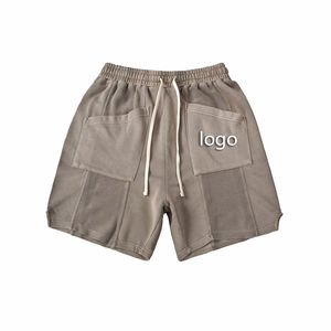Shorts décontractés en toile pour hommes, séchage rapide, 100 % coton, taille élastique vintage, style mi-taille, streetwear, anti-plis, directement de l'usine - Product Image 1