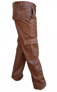 Pantalon en cuir décontracté pour hommes, lavé, couleur personnalisée, écologique, imperméable, grande taille Service OEM - Product Image 3