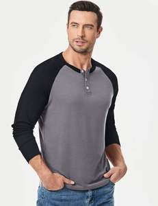 Chemise Henley à manches longues en coton coupe ajustée pour hommes, élégante et confortable pour le travail et les vêtements décontractés - Product Image 5