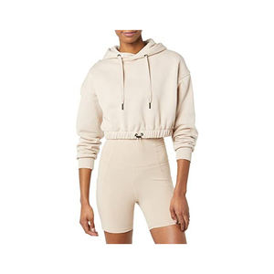 Latest Fashion <b>Winter</b> Woven 100% Cotton Long Sleeve Crop <b>Top</b> Hoodie <b>Women</b> Front Customize Logo Printed Hoodies for Sale - Product Image 6