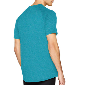 T-shirt uni à col rond en coton doux pour hommes, confortable et polyvalent, parfait pour une personnalisation décontractée disponible en commandes en gros - Product Image 4